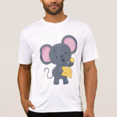 Cartoon Maus mit Käse Adorable Animal T-Shirt (Vorderseite)
