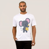 Cartoon Maus mit Käse Adorable Animal T-Shirt (Vorne ganz)