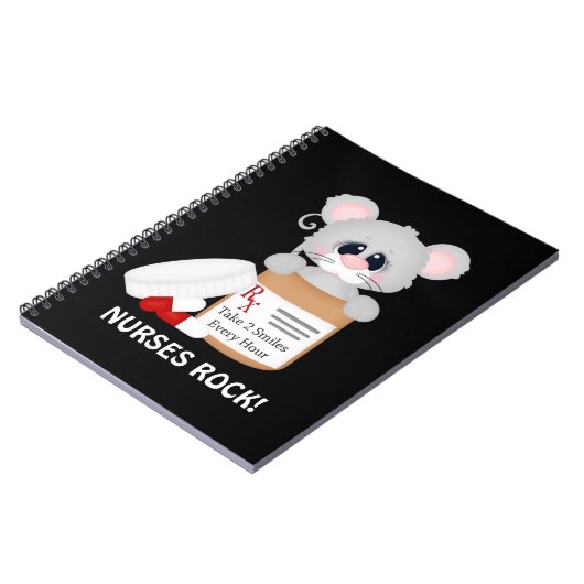Cartoon Maus Spaß Nurse Notebook Notizblock (Linke Seite)