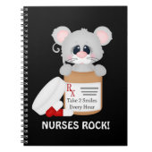 Cartoon Maus Spaß Nurse Notebook Notizblock (Vorderseite)