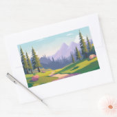 Cartoon Meadow Rechteckiger Aufkleber (Umschlag)