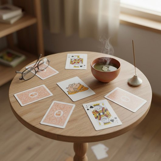 Cartoon Meditationsleiter Spielkarten