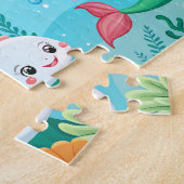 Cartoon Meerjungfrau mit Fisch Puzzle (Seite)