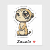 Cartoon Meerkat große traurige Augen Sticker (Blatt)