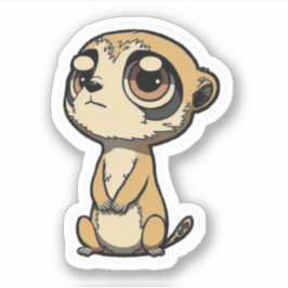 Cartoon Meerkat große traurige Augen Sticker