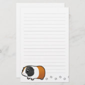 Cartoon-Meerschweinchen (glattes Haar) Briefpapier (Vorne/Hinten)