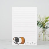 Cartoon-Meerschweinchen (glattes Haar) Briefpapier (Stehend Vorderseite)