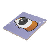 Cartoon-Meerschweinchen (glattes Haar) Fliese (Seite)