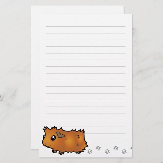 Cartoon-Meerschweinchen (schäbig) Briefpapier (Vorne/Hinten)