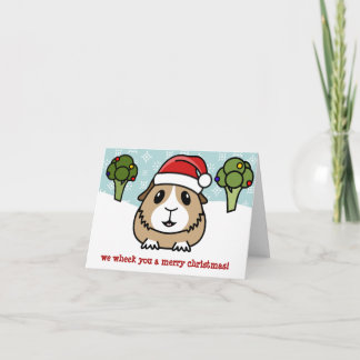 Cartoon-Meerschweinchen-Weihnachtskarte Feiertagskarte