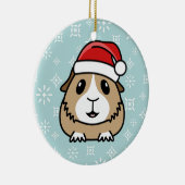 Cartoon-Meerschweinchen-Weihnachtsrunde Verzierung Keramik Ornament (Rechts)