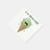 Cartoon Melting Ice Cream Cone (I'm Melting) Serviette (Ecke)