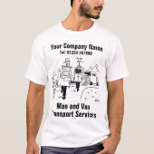 Cartoon Mensch und Van Transport Services T-Shirt (Vorderseite)
