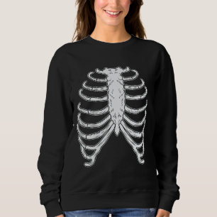Cartoon menschlichen Rib Käfig Skelettknochen Hall Sweatshirt