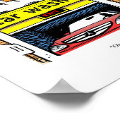 Cartoon Mercedes Car Wash Birds Poster (Ecke)