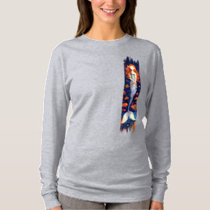 Cartoon Mermaid Pinstrich Paint T-Shirt