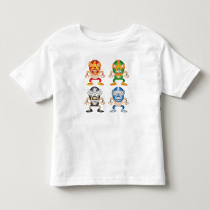 Cartoon-Mexikaner-Ringkämpfer Kleinkind T-shirt