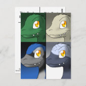 Cartoon Microraptors Dinosaurier Lesezeichen 1 Postkarte (Vorne/Hinten)