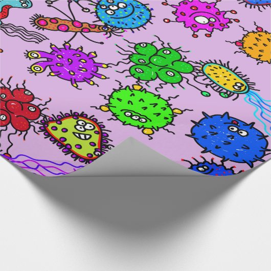 Cartoon-mikroskopische Geschenkpapier (Ecke)