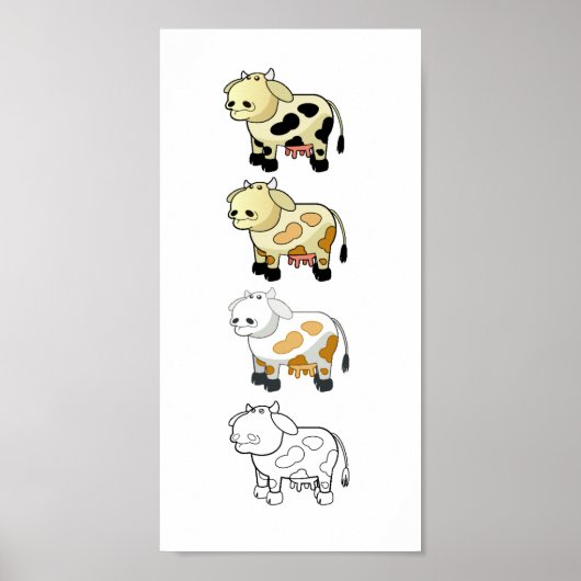 Cartoon Milchkühe Canvas Print Poster (Vorne)