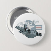 Cartoon-Militärflugzeug Button (Vorne & Hinten)