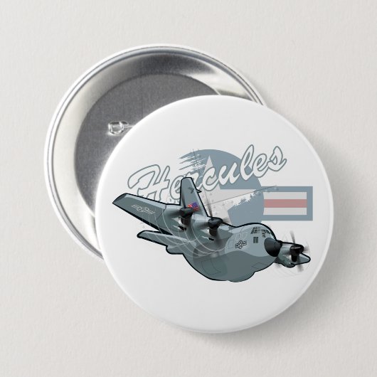 Cartoon-Militärflugzeug Button (Vorne & Hinten)