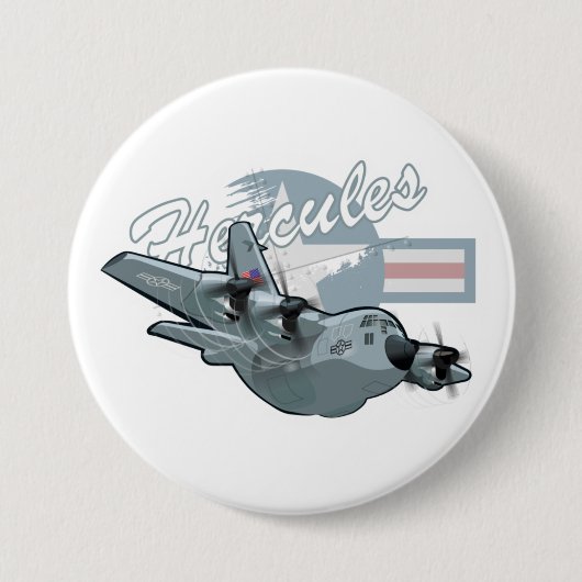 Cartoon-Militärflugzeug Button (Vorderseite)
