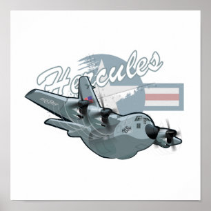 Cartoon-Militärflugzeug Poster