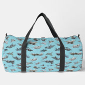 Cartoon-Militärflugzeuge nahtlos Duffle Bag (Vorderseite)