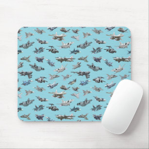 Cartoon-Militärflugzeuge nahtlos Mousepad