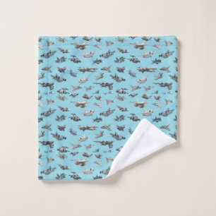 Cartoon-Militärflugzeuge nahtlos Waschlappen
