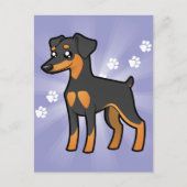 Cartoon Miniature Pinscher / Manchester Terrier Postkarte (Vorderseite)