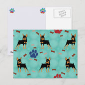 Cartoon Miniature Pinscher Postkarte (Vorne/Hinten)