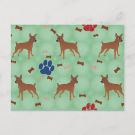 Cartoon Miniature Pinscher Postkarte