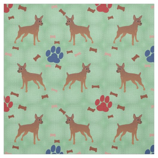 Cartoon Miniature Pinscher Stoff (Muster)