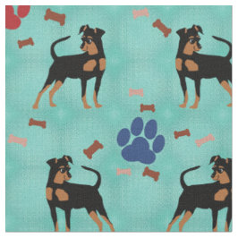 Cartoon Miniature Pinscher Stoff