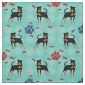 Cartoon Miniature Pinscher Stoff (Muster)
