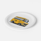 Cartoon Minibus Pappteller (Schrägansicht)
