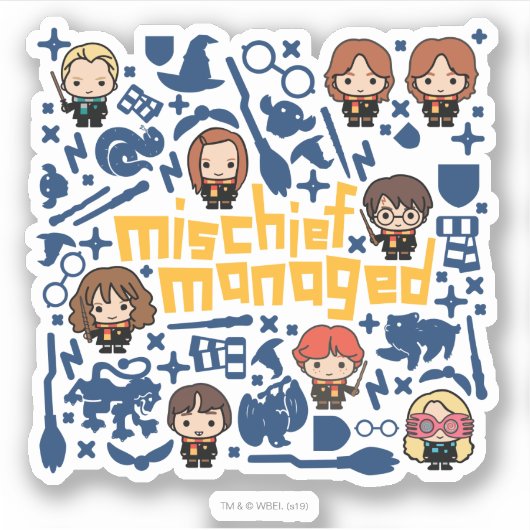 Cartoon "MISCHIEF MANAGED™" Grafik Aufkleber (Vorderseite)