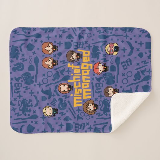 Cartoon "MISCHIEF MANAGED™" Grafik Sherpadecke (Vorderseite (Horizontal))