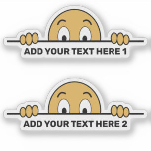 Cartoon mit benutzerdefinierter Textkonturausschni Aufkleber