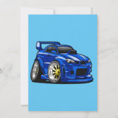 Cartoon mit blauer Muskelkraft - Rückfärbung wähle Einladung (Rückseite)