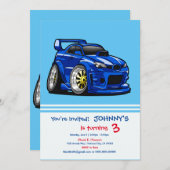 Cartoon mit blauer Muskelkraft - Rückfärbung wähle Einladung (Vorne/Hinten)