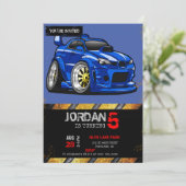 Cartoon mit blauer Muskelkraft - Rückfärbung wähle Einladung (Stehend Vorderseite)