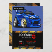 Cartoon mit blauer Muskelkraft - Rückfärbung wähle Einladung (Vorne/Hinten)