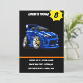 Cartoon mit blauer Muskelkraft - Rückfärbung wähle Einladung (Stehend Vorderseite)