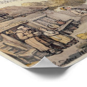 Cartoon mit der Darstellung der verlassend Landbev Poster (Ecke)