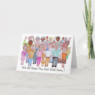 Cartoon mit Get Well Message Card Karte