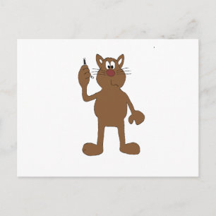 Cartoon mit Handy Postkarte