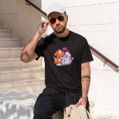 Cartoon mit Katzen- und Hundefressen T-Shirt